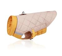 Winter Warm Sleeveless Adjustable Snow Dog Jacket With D-Ring For Labrador Retrievers Pug Shiba Inus Schnauzers Beagles,Beige,4XL