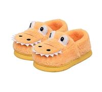 Winter Warm Slippers Plush Cute Dinosaur Bedroom House Indoor Shoes Big Boys (Yellow, 9 Little Child)