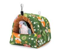 Winter Warm Snuggle Hut Bird Nest House - Cozy Hanging Bird Bed Hammock for Medium Birds Parrots, Budgies, Parakeets, Caique, Senegal, Cockatiels, Conures (Medium, Green)