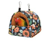 Winter Warm Snuggle Hut Bird Nest House - Cozy Hanging Bird Bed Hammock for Small Birds Parrots, Budgies, Parakeets, Caique, Senegal, Cockatiels, Conures (Small, Black)