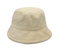 Winter Warm Solid Blank Low Profile Fluffy Bucket Cap Hat Foldable Fisherman Cap Bucket Hat Soft Kids Outdoor Daily BG1 M