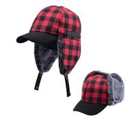 Winter Warm Trapper Hat for Men Ear Flap Buffalo Plaid Elmer Fudd Tweed Baseball hat with Brim Visor