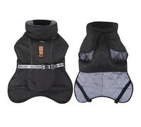 Winter Warm Windproof Large Dog Coat Outdoor Reflective Cold-Proof Labrador Golden Retriever Greyhound Snow Clothing,Black,2XL