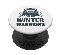 Winter Warriors Snowplow Operator Team Snow Removal PopSockets Adhesive PopGrip