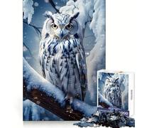 Winter Watch Owl for Adults 1000 Piece Puzzle Brain Exercise Restful Escape Precision Cut Ideal Xmas Gift (38x26cm)