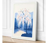 Winter Weeping Willow Japandi Canvas Wall Art Print 24x16 Inch (61 x 41 cm)