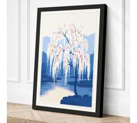 Winter Weeping Willow Japandi Canvas Wall Art Print 30x20 Inch (76 x 51 cm)