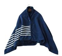 Winter Wheelchair Blanket for Adults, Wheelchair Cloak Plus Velvet Thickened Care Shawl, Warm Knee Blanket Casual Cloak(D)