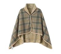 Winter Wheelchair Blanket for Adults, Wheelchair Cloak Plus Velvet Thickened Care Shawl, Warm Knee Blanket Casual Cloak(L)