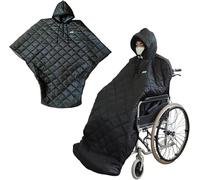 Winter Wheelchair Full Body Warm Blanket, Waterproof and Windproof with A Hat Style Fleece Lining, Comfortable and Soft Suitable for Elderly Patients(Up to 175 Cm)