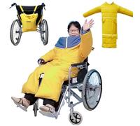 Winter Wheelchair Warm Coat Windproof Blanket/Poncho with Backpack Conversion Detachable for Elderly and Disabled Users.