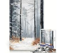Winter Whispering Woods Jigsaw for Teenagers1000 Pieces Mental Sharpness Calm Leisure Precise Fit (38x26cm)