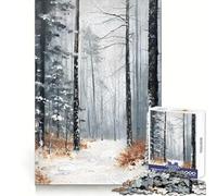 Winter Whispering Woods Jigsaw Puzzles 1000 Pieces Think Training Quiet Recreation Defined Edges Heartfelt Gift (50x75cm)