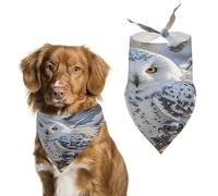 Winter White Owl Dog Bandana Triangle Dog Scarf Washable Adjustable Dog Bib Puppy Neckerchief Pet Bandana Pet Scarf Pet Triangle Scarf Handkerchief for Puppy Pet