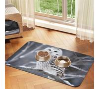 Winter White Owl Dog Food Mats for Floors, 16x24 Inch Non-Slip Super Absorbent Pet Food Mat, Dishwasher Dog Mat for Food and Water, Cute Rubber Quick Dry Pet Feeding Mat for Dogs Puppy Cats