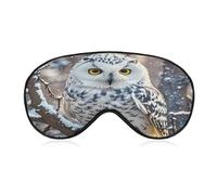 Winter White Owl Eye Mask Sleep Mask for Side Sleeper Women Men Pressure-Free & Light Block-Out Blindfold Soft Comfortable Eye Covers Breathable Blindfold Adjustable