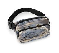 Winter White Owl Fanny Pack Belt Bag with Adjustable Strap Fashion Waist Bag for Outdoor Sports Hiking, white, 20x13cm, Full Printed Waist Bag