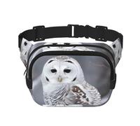 Winter White Owl Fanny Pack For Women Waterproof Adjustable Belt Bags Waist Pack Fashion Casual Crossbody Bags Bum Bag For Running Workout Hiking Traveling, Black, One Size