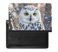 Winter White Owl Passport Holder ID Card Protector Case Holder Travel Pack Unisex-adult Waterproof Passport