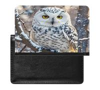 Winter White Owl Passport Holder with Card Slots Portable Passport Cover Compact Waterproof Passports Protector