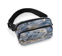 Winter White Owl Waist Bag for Men Women Belt Bag Hip Pack with Zipper Full Printed Fanny Pack with Adjustable Strap