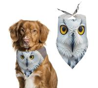 Winter White OwlPet Scarf Dog Bandana for Small Medium Large Exquisite Unique Cat Dogs Kerchief Premium Fabric Cute Triangle Cat Dogs Bibs Scarf