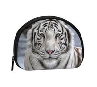 Winter White TigerSmall Makeup Sanitary Napkin Storage Bag,Women's Cosmetic Coin Purse
