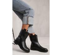 'Winter' Wide Fit Mid Calf Boot With Stitching Detail Where's That From Black 6E