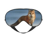 Winter Wild Animal Double-Sided Silk Sleep Mask, Adjustable Light Blocking Eye Mask for Travel, Men & Women, Soft Comfortable Blindfold 20x10cm