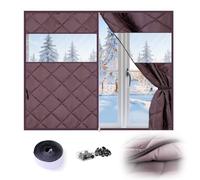 Winter Window Ilat Cover ered Frost Protect Film for Home & Camper Keep Cold Out Brown 200x170cm Energy Saving Easy Install Attic Use