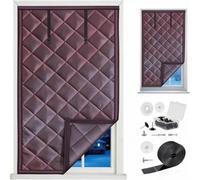 Winter Window Insulation Curtain, Thermal Draft Blocking Window Cover | Thermal Curtains for Windows, Cold Weather Window Cover for Winter Home Insulation and Privacy(Brown,55x55in/140x140cm)