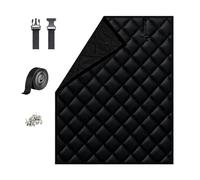 Winter Window Insulation Kit 24 32 39 55 63 71 79 in, Thermal Windows Cover with Oxford Cloth Cotton for Keeping Warm, Insulated Curtains Blanket in Bedroom Attic RV(Black,47x114in(WxH))