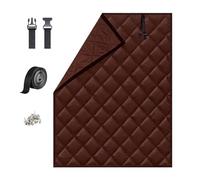 Winter Window Insulation Kit 24 32 39 55 63 71 79 in, Thermal Windows Cover with Oxford Cloth Cotton for Keeping Warm, Insulated Curtains Blanket in Bedroom Attic RV(Brown,47x71in(WxH))