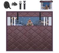 Winter Window Insulation Kit,Insulated Window Cover for Winter Windows,Window Insulation Cover Oxford Cloth Cotton for Winter,Bedroom Thermal Curtains Black/Brown/Gray(Brown,W100x H280cm)