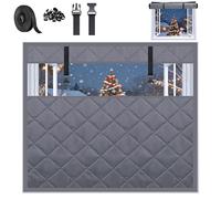 Winter Window Insulation Kit,Insulated Window Cover for Winter Windows,Window Insulation Cover Oxford Cloth Cotton for Winter,Bedroom Thermal Curtains Black/Brown/Gray(Gray,W100x H150cm)