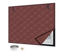Winter Windows Covering Insulation Curtains, Windproof Window Wrap Cotton Thermal Window Film, Window Winterizing Insulation Kit with Double-Sided Tape(Coffee,100x300cm)