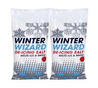 Winter Wizard Rock Salt 10Kg Bag - Fast Acting Ice Melt For Driveways & Paths - 2 Bags
