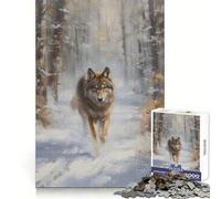 Winter Wolf Approaching 1000 Pieces Jigsaw Puzzles for Adults Sharp Memory Serene Escape Neat Edges Ideal Present (50x75cm)