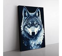 Winter Wolf Art No.1 Canvas Wall Art Print Ready to Hang, Framed Picture for Living Room Bedroom Home Office Décor, 60x40 cm (24x16 Inch)