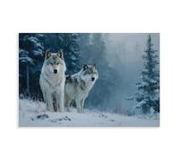 Winter Wolf in The Snow Forest Poster Canvas Poster for Dorm Room Decor Gift