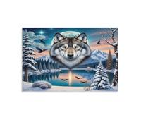 Winter Wolf Landscape,Adult Jigsaw Puzzle 1000 Pieces,Educational Games, Brain Challenges, Jigsaw Puzzles for Adults and Kids,50x70cm