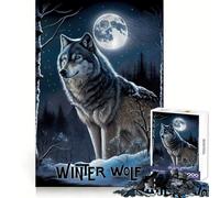 Winter Wolf Oil Paint 1000 Piece Jigsaw Puzzles for Adults Teenagers Thought Training Mindful Leisure Uniform Cut Bday Surprise (38x52cm)