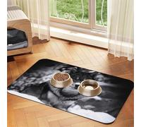 Winter Wolf'S Blue Eyes,Waterproof Pet Feeding Mat,PU Leather Placemats for Cat Dog Water Bowl,Food Mats,30x45cm
