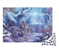 Winter Wolves Pack 1000 Pc Eco-Friendly Paper Puzzle Fantasy Forest Scene, Logic Skill Game, Gift for Any Occasion 38x26cm/1000pcs