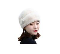 Winter Women Faux Fur Russian Cossack Style Hat Winter Wrap Hat Fashion Hat Gift for mom (Beige,A)