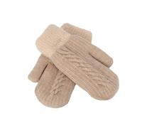 Winter Women Keep Warm Plus Velvet Inside Thicken Knitting Mittens Full Finger Cycling Woolen Gloves Japanese Style Cute Lovely