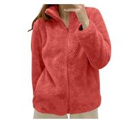 Winter Women's Coat with Collar Zip Cosy Outerwear Lamb Coat Women, orange, XXL