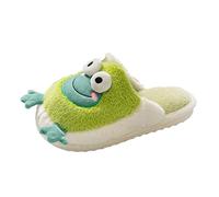 Winter Women's Frog Design Cozy Slippers For Indoor Outdoor Use With Comfortable Sole In Autumn Winter Seasons (Green, 4)