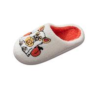 Winter Womens Slippers Memory Foam Cozy Comfortable Cotton Soft Non-Slip Solid Color Plush Festive Funny Halloween/Christmas Printed
