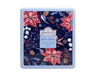 Winter Wonder Christmas Tea Gift Caddy - 72 Black & Green Tea Teabags - Festive Reusable Tin - English Breakfast, Earl Grey, Green & Flavored Teas